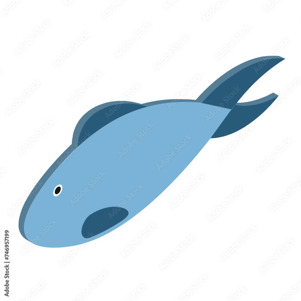 Isolated fish element in isometric style. Isolated fish element in isometric style.