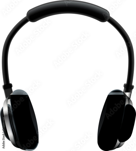 Realistic element of headphone on white background.