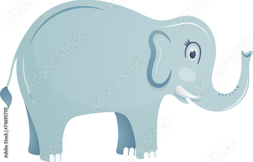 Vector illustration of elephant cartoon on white background.