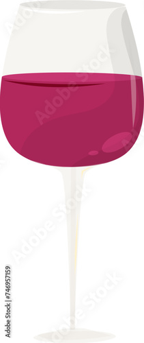 illustration of isolated Wine glass element.
