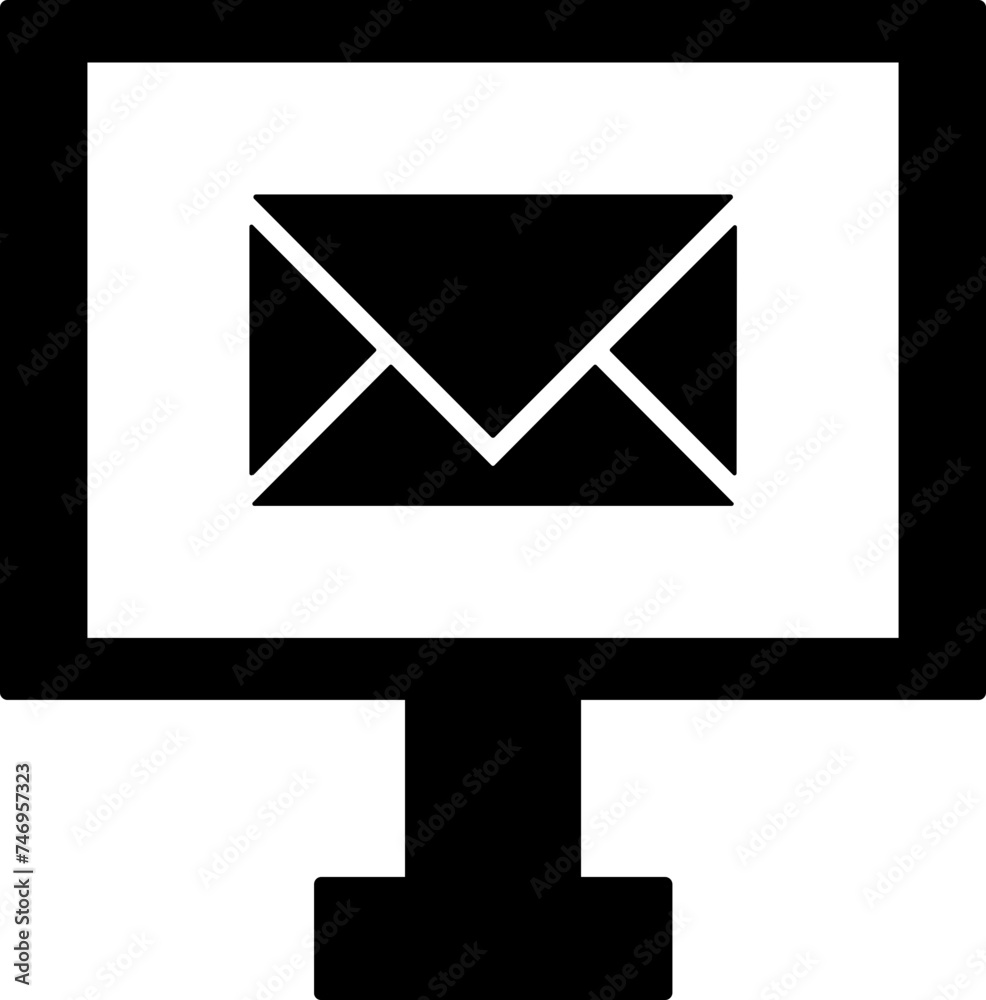 Electric mail concept from computer icon in glyph style. Electric mail concept from computer icon in glyph style.