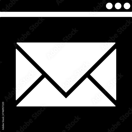 Browser mail icon in flat style. photo