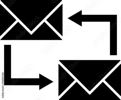 Mail exchange icon in flat style.
