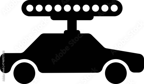 Manufacturing car icon in black color.