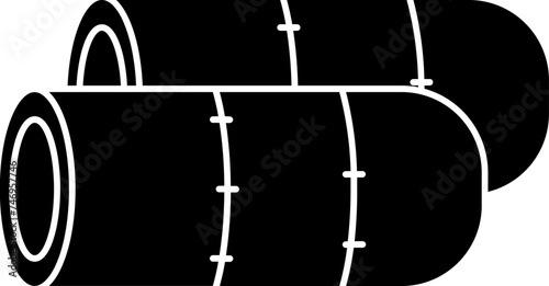 Stack of grass roll icon in b&w color.