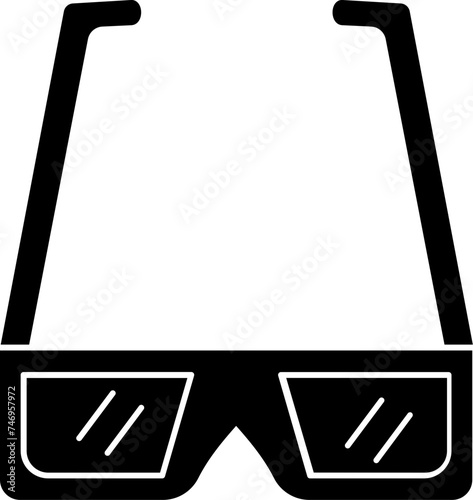 Illustration of 3D glasses flat icon.