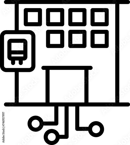 Fire brigade office icon in thin line art.