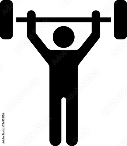 Man doing weightlifting exercise icon.