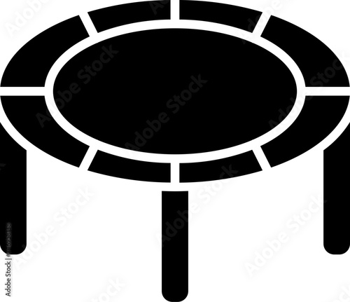 Trampoline icon in b&w color.