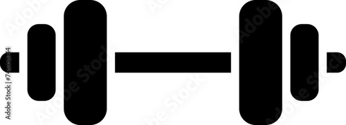 Illustration of dumbbell glyph icon. photo