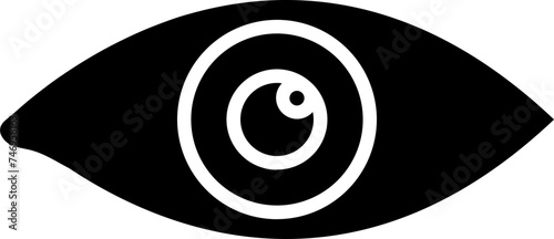 B&W illustration of eye sign or symbol.