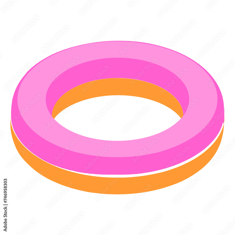 3D illustration of donut icon. 3D illustration of donut icon.