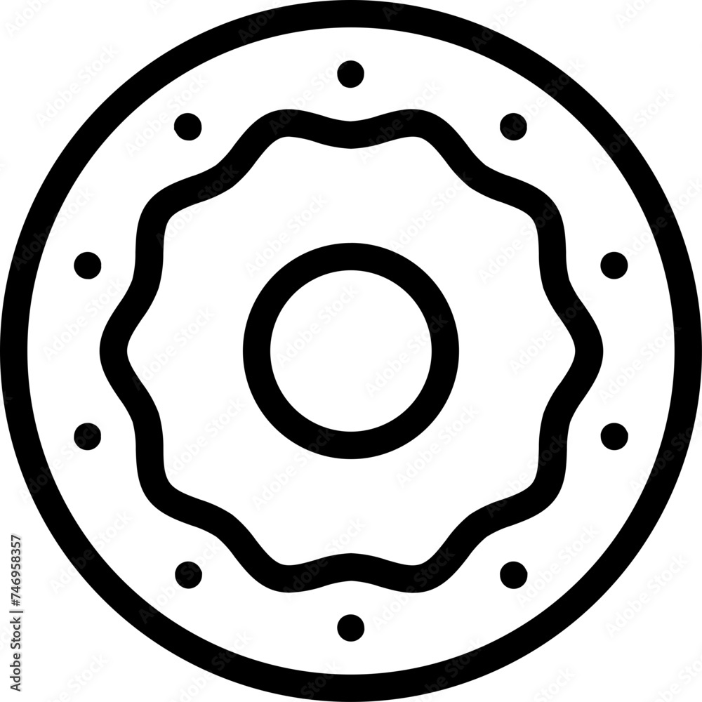 Isolated donut icon in line art. Isolated donut icon in line art.
