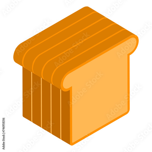 Stack of bread slice icon in 3d style.