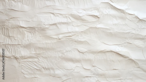 Crumpled White Glued Paper Texture Background photo