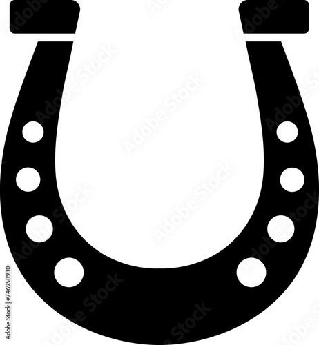 Vector illustration of horseshoe in b&w color.