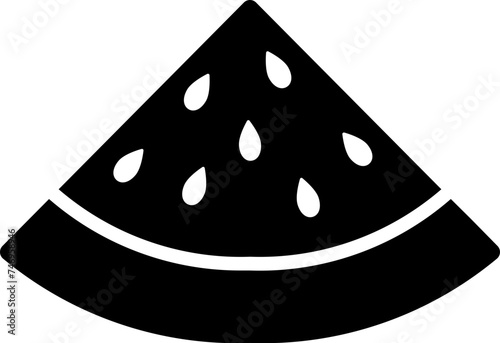 Glyph watermelon slice icon in flat style.