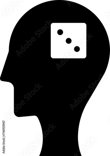 Glyph gambler icon in flat style.