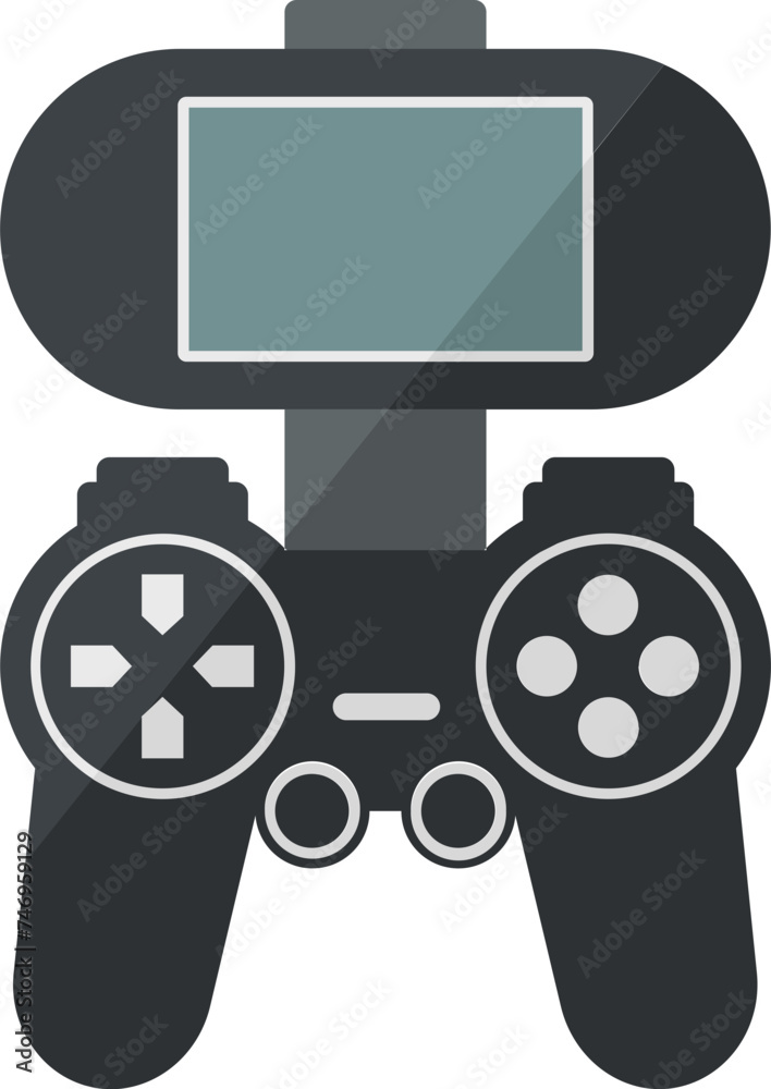 Mobile with gamepad icon in flat style. Mobile with gamepad icon in flat style.