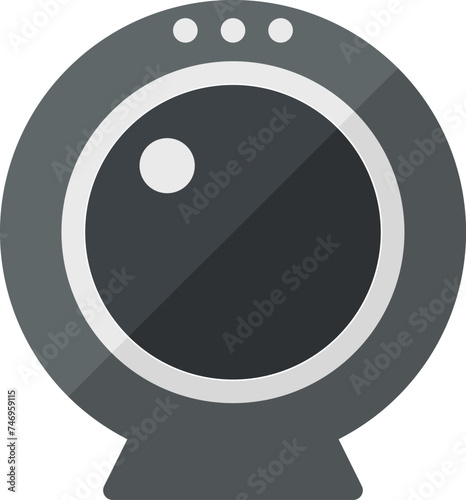 Illustration of web cam icon in gray color.