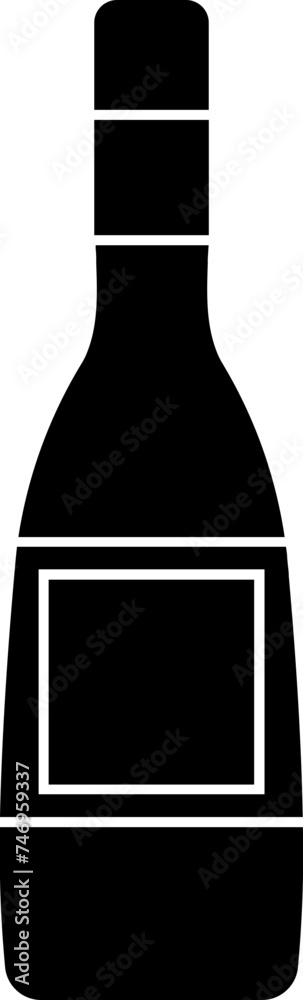 Obraz premium Champagne bottle glyph icon or symbol.