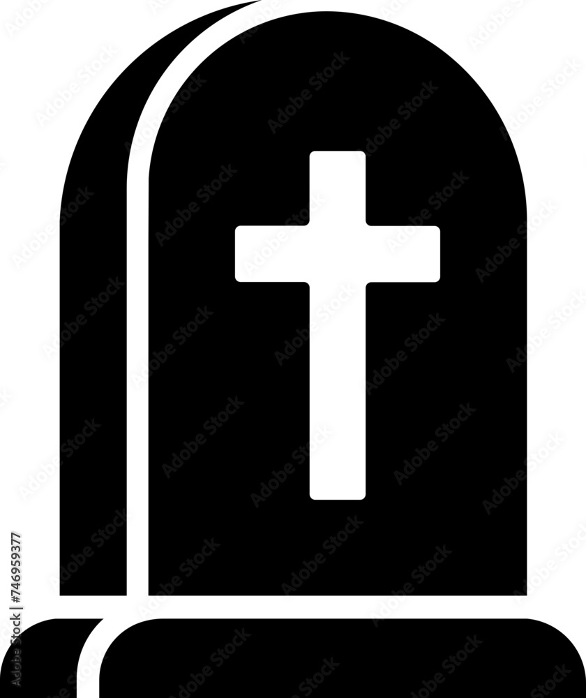 B&W illustration of graveyard icon. B&W illustration of graveyard icon.