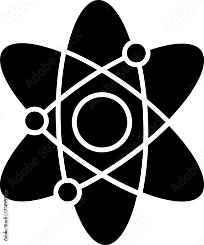 Illustration of atomic structure icon.