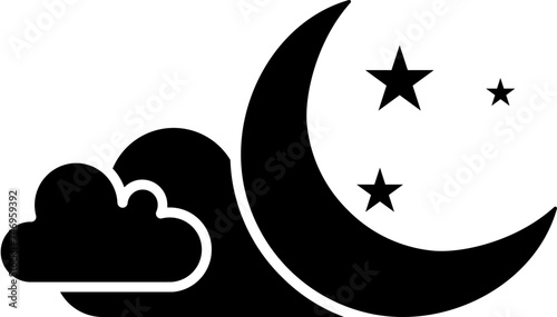 Midnight sky glyph icon or symbol.