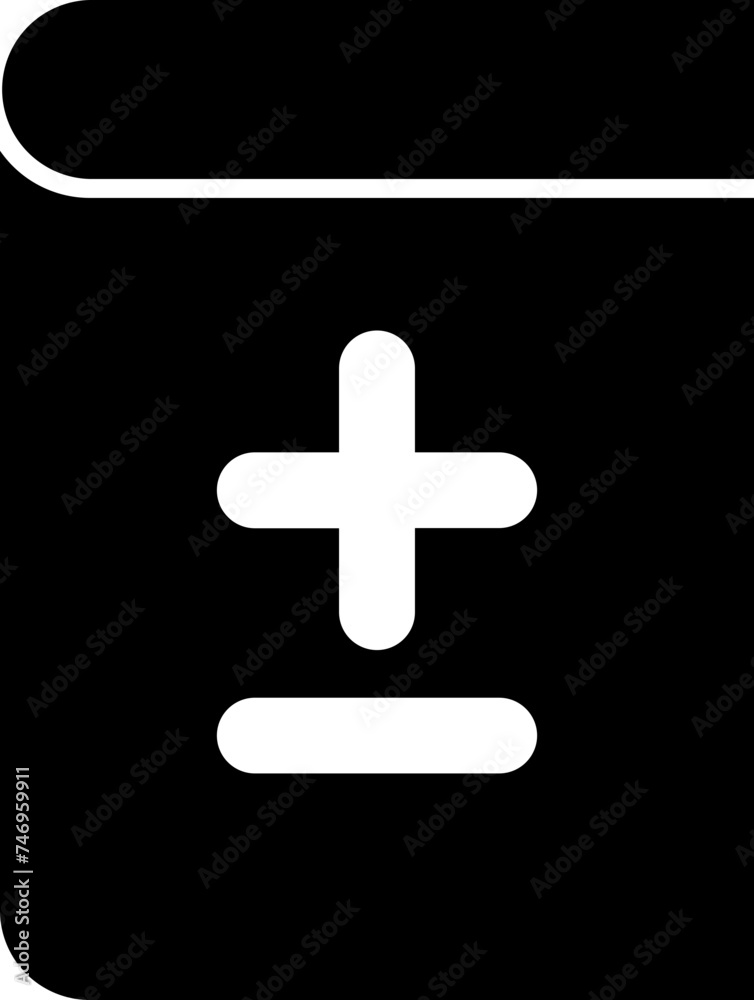 Fototapeta premium Medical book icon in b&w color.