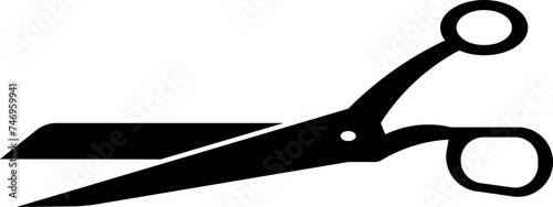 Scissor icon in black color.
