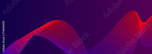3D modern black, red, and blue futuristic abstract geometric background. Vector illustration wide black banner with red and blue diagonal lines. vector illustration 