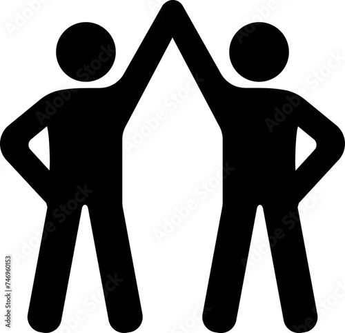 Friends giving high five sign or symbol.