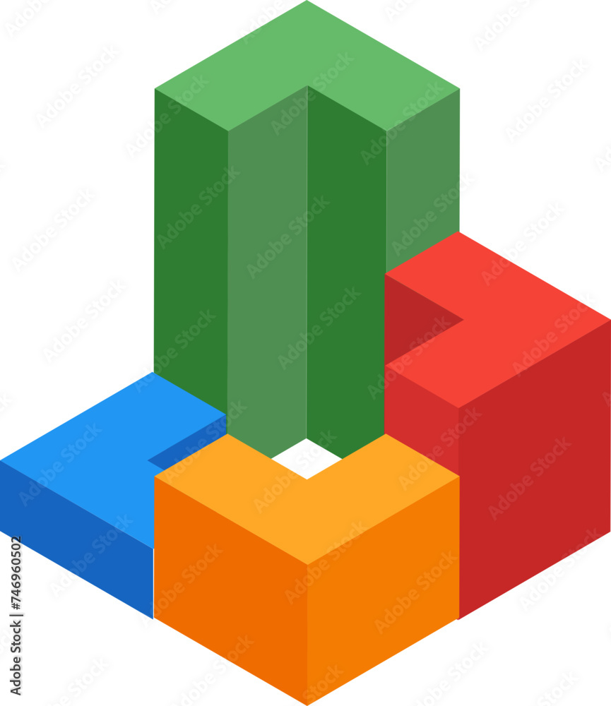 3D modern colorful infographic pie chart. 3D modern colorful infographic pie chart.