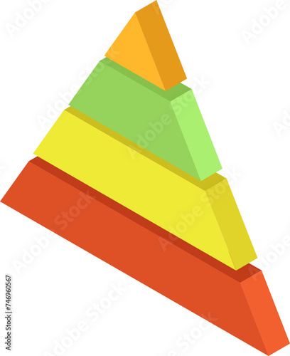 Colorful infographic pyramid in 3d style.
