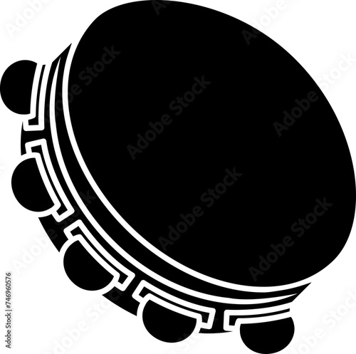 Flat illustration of tambourine icon. photo