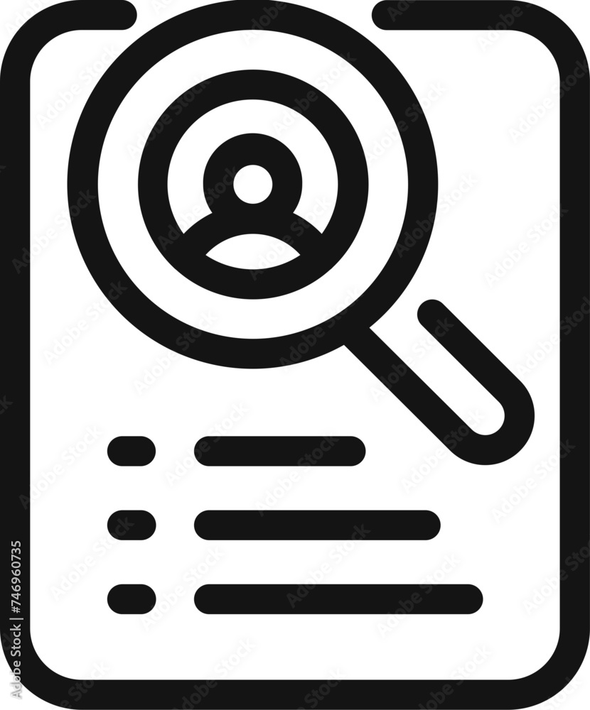 CV check icon in black line art. CV check icon in black line art.