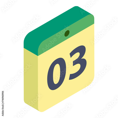 3D illustration of calendar.