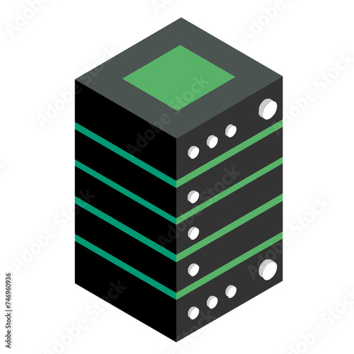 Server element in 3d style.