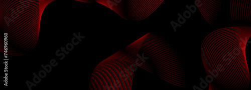 3D modern black, red, and blue futuristic abstract geometric background. Vector illustration wide black banner with red and blue diagonal lines. vector illustration 