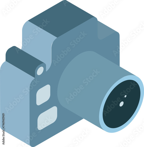 Vector illustration of isometric camera element.