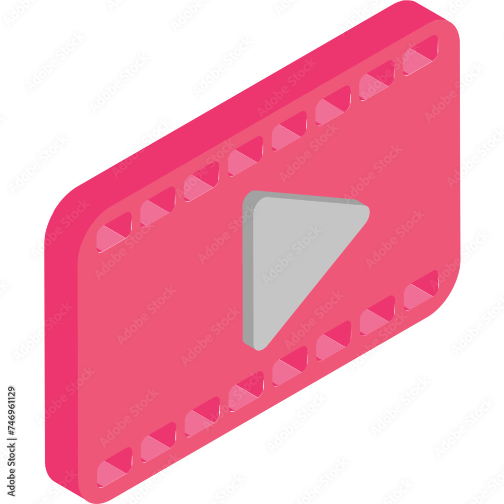 Video player icon in 3d style. Video player icon in 3d style.