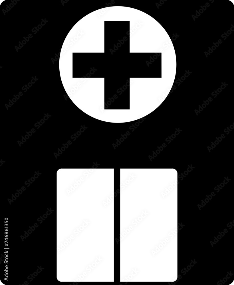 Obraz premium Flat style hospital building icon.