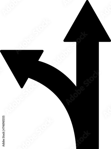 Split arrow icon in flat style.