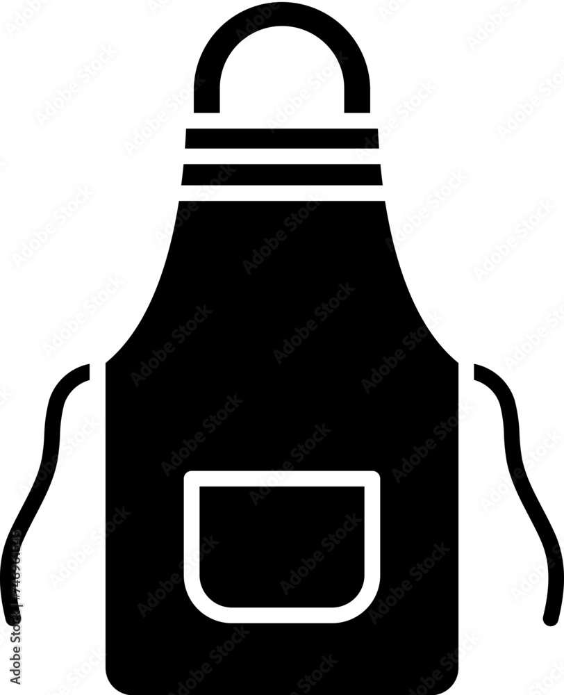 B&W illustration of apron icon. B&W illustration of apron icon.