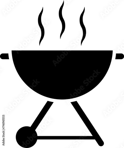 Barbecue grill icon in flat style.