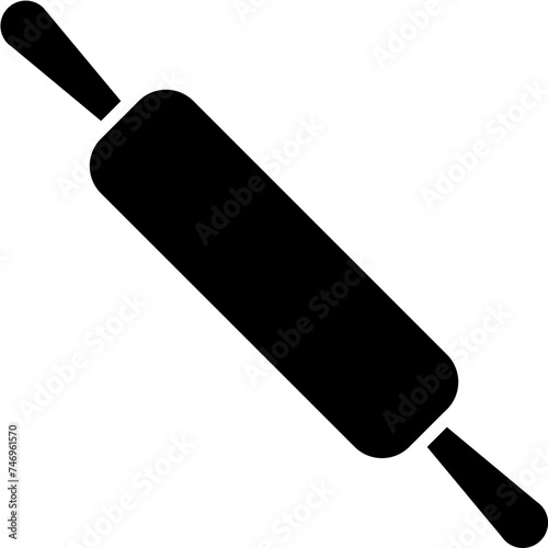Rolling pin icon in black color.