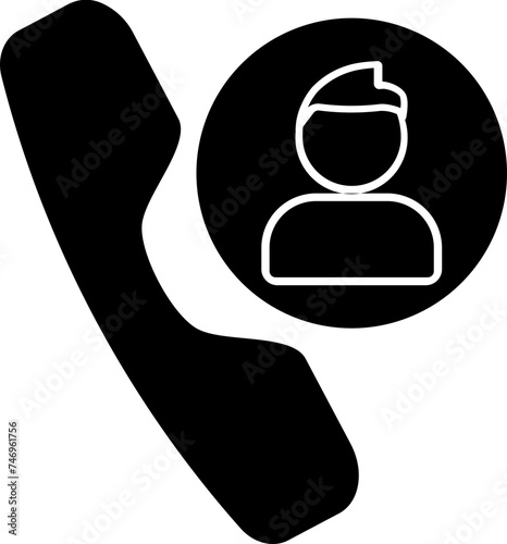 Phone call icon in flat style.