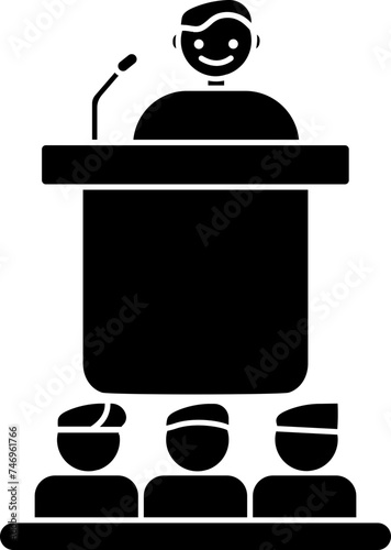 Discourse or speaker icon in flat style.