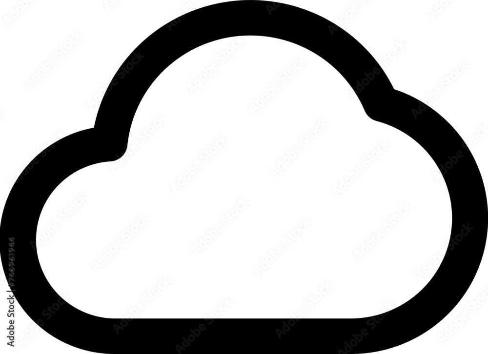 Illustration of cloud icon in line art. Illustration of cloud icon in line art.