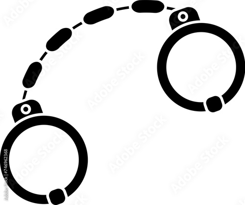 Handcuffs icon in black color.